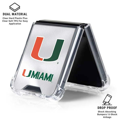 University of Miami White Jersey Galaxy Z Flip6 Clear Case